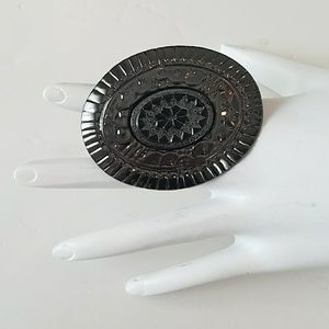 GASOLINE GLAMOUR CONCHO RING black